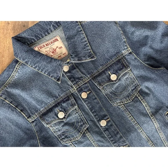 True Religion‎ Men's Jesse Denim Trucker Jacket Medium Wash Size Medium NEW $159